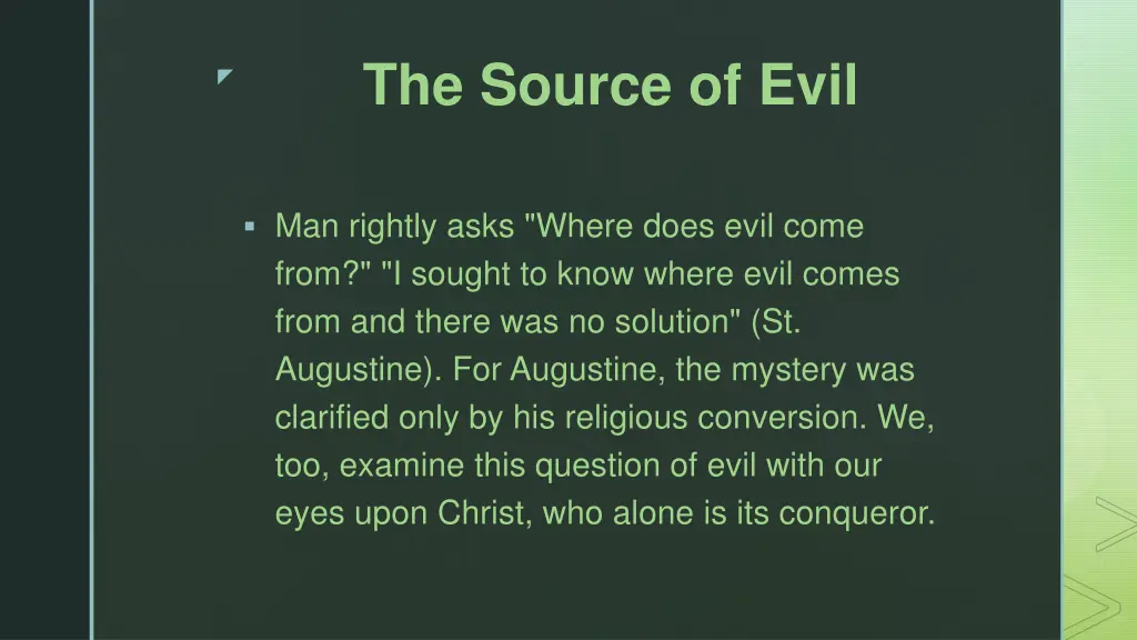 the source of evil
