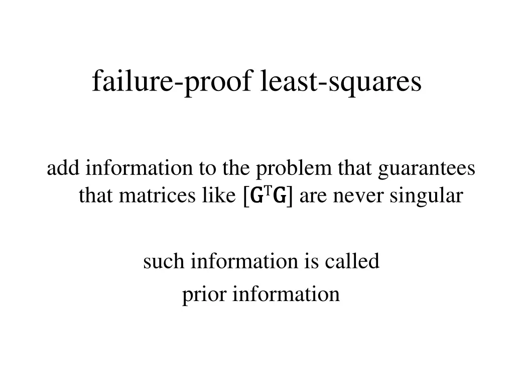 failure proof least squares