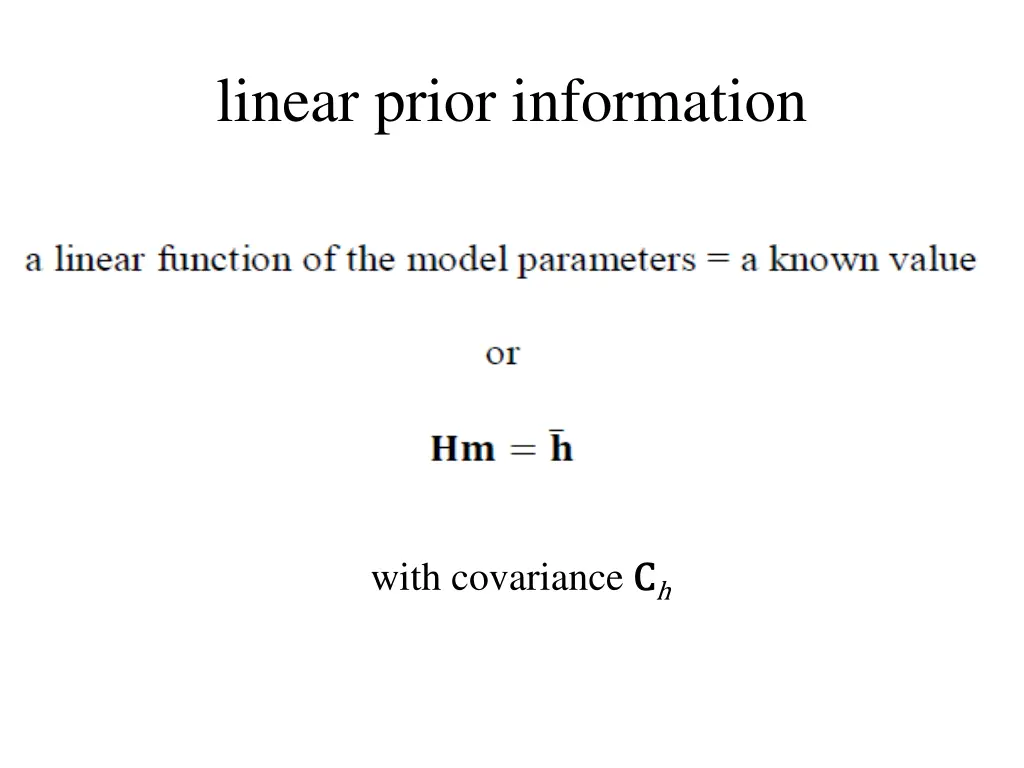 linear prior information
