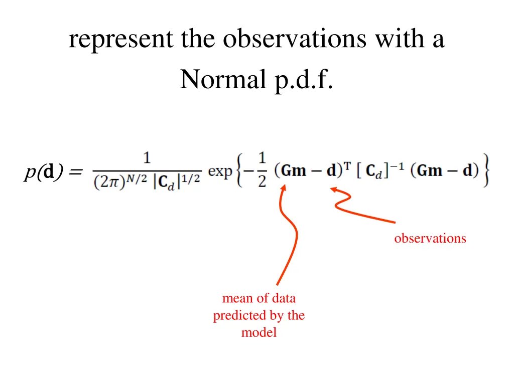 represent the observations with a normal p d f