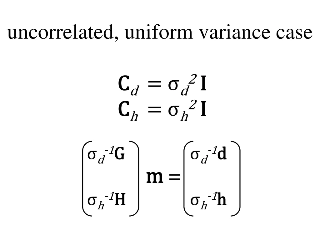 uncorrelated uniform variance case