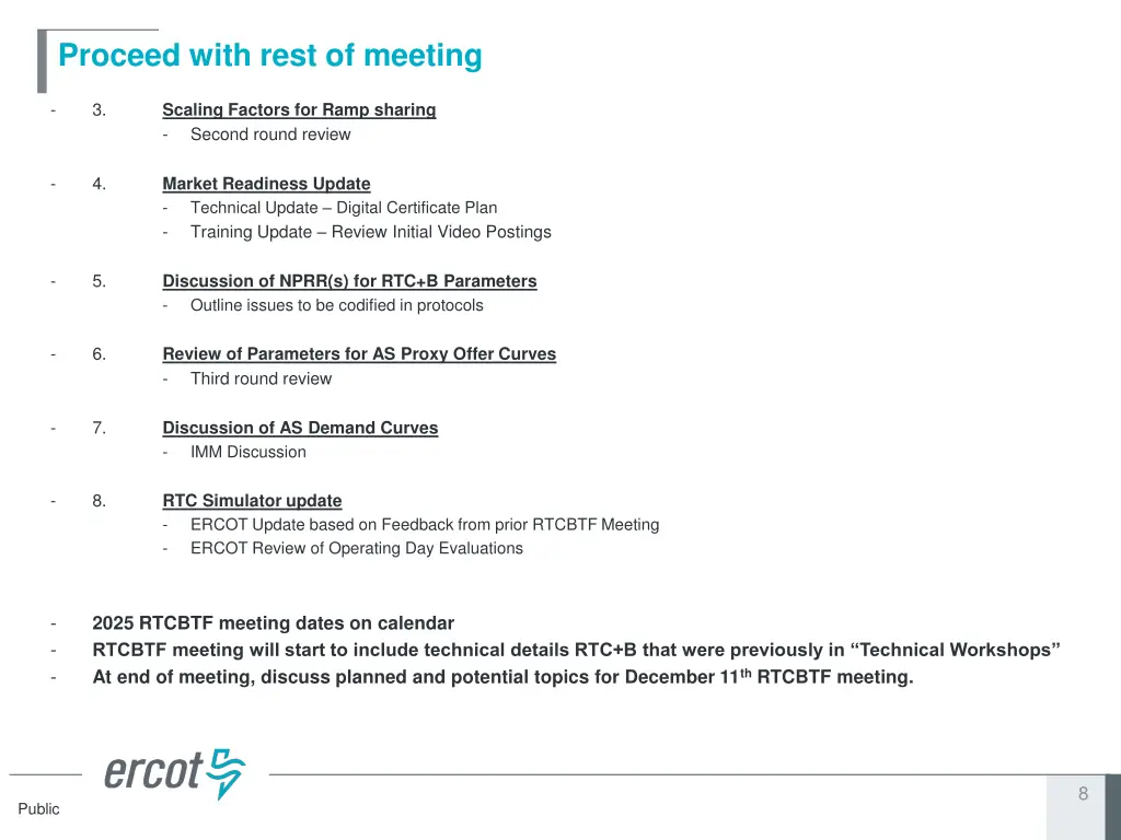 proceed with rest of meeting