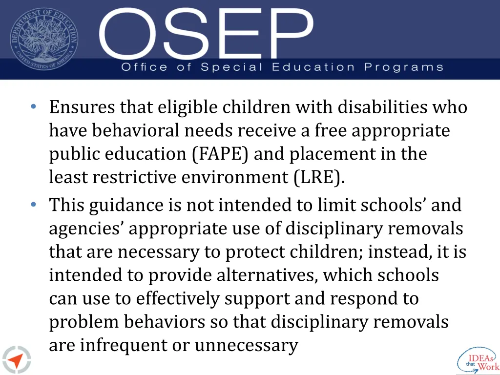 ensures that eligible children with disabilities