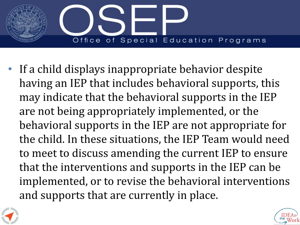 if a child displays inappropriate behavior