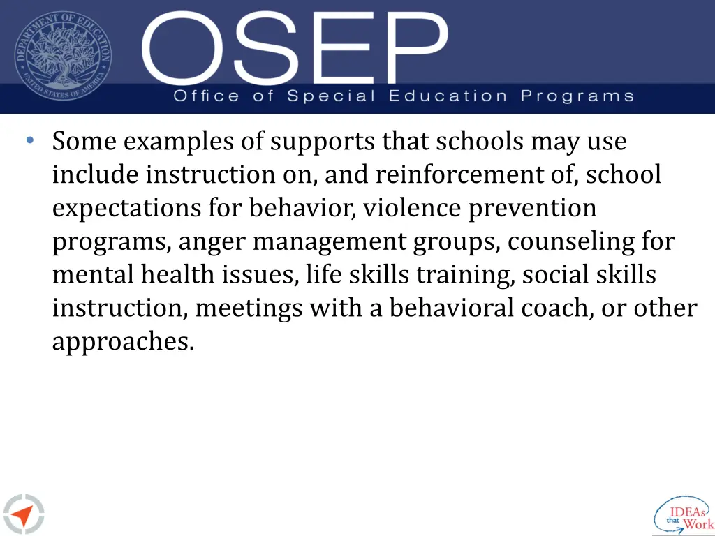 some examples of supports that schools