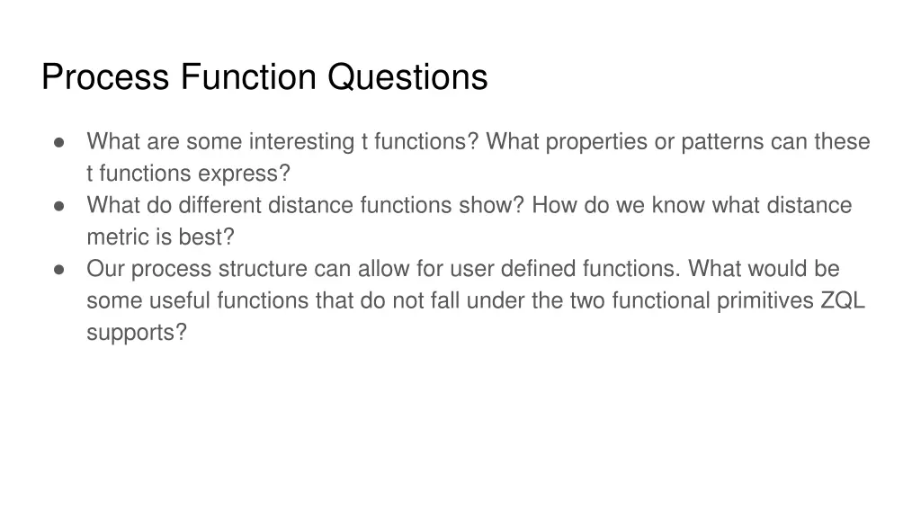 process function questions
