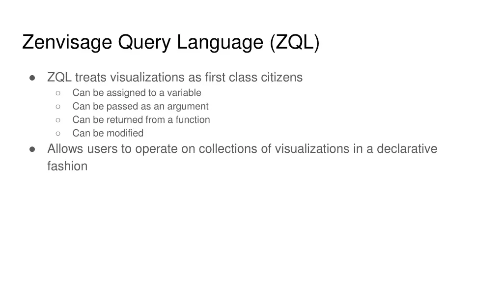 zenvisage query language zql