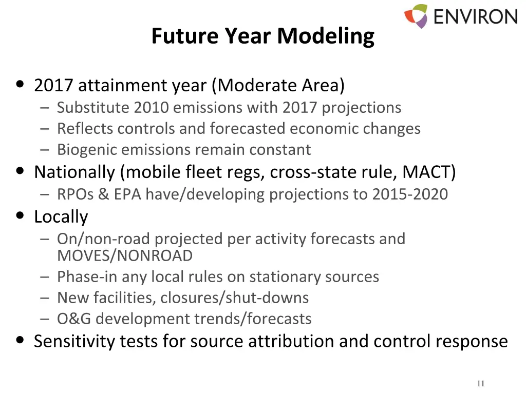 future year modeling