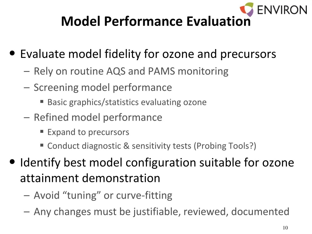 model performance evaluation