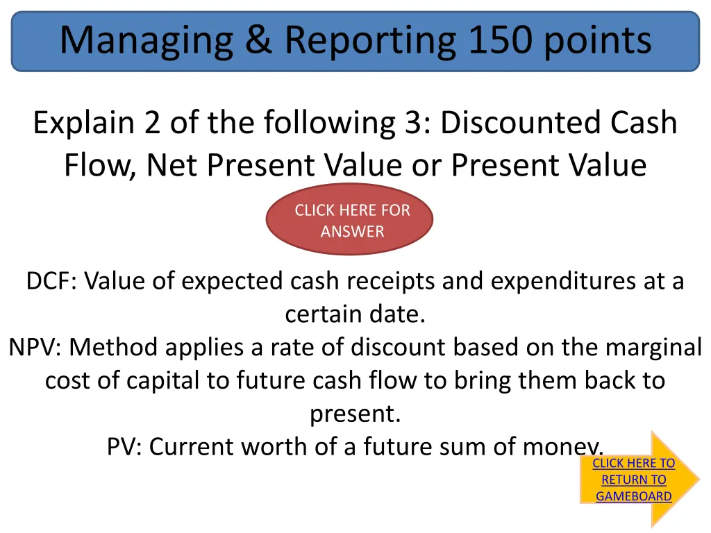 managing reporting 150 points