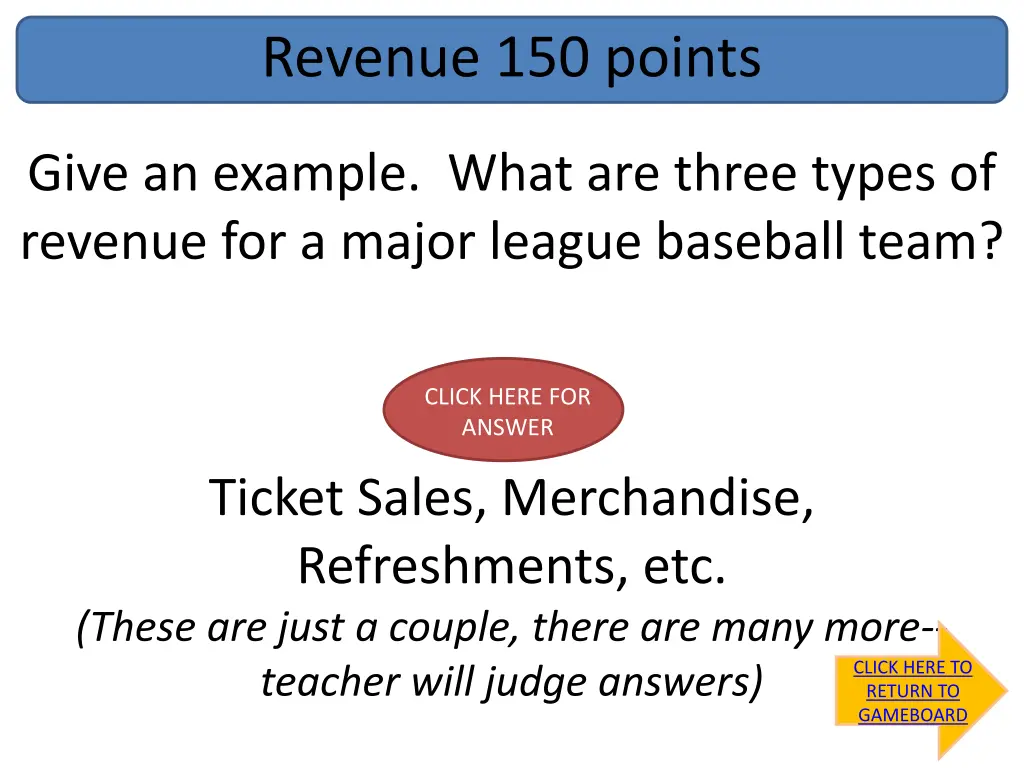 revenue 150 points