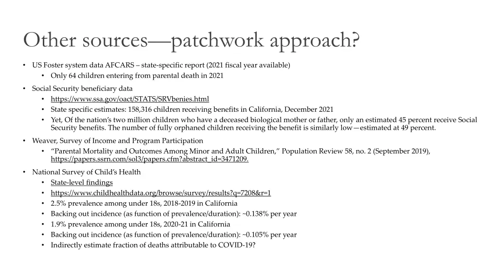 other sources patchwork approach