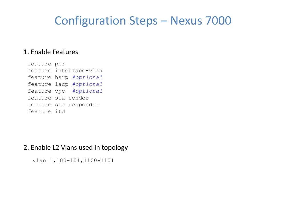 configuration steps nexus 7000 1