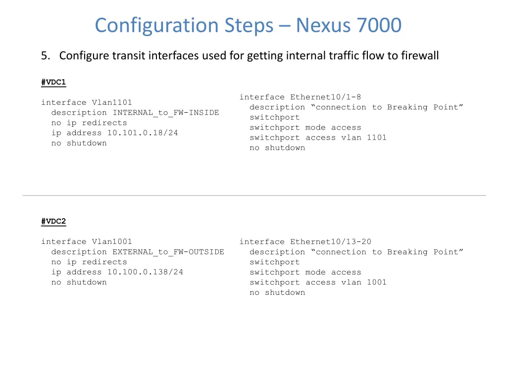 configuration steps nexus 7000 21