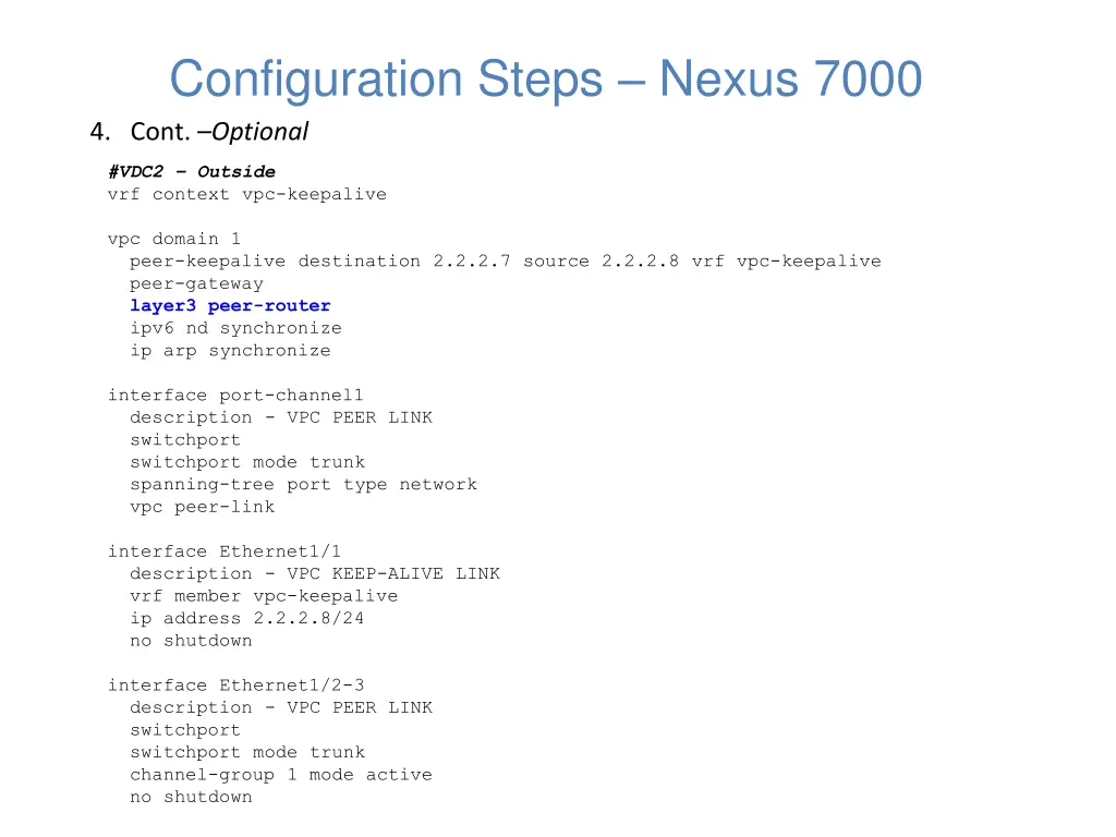 configuration steps nexus 7000 4 cont optional