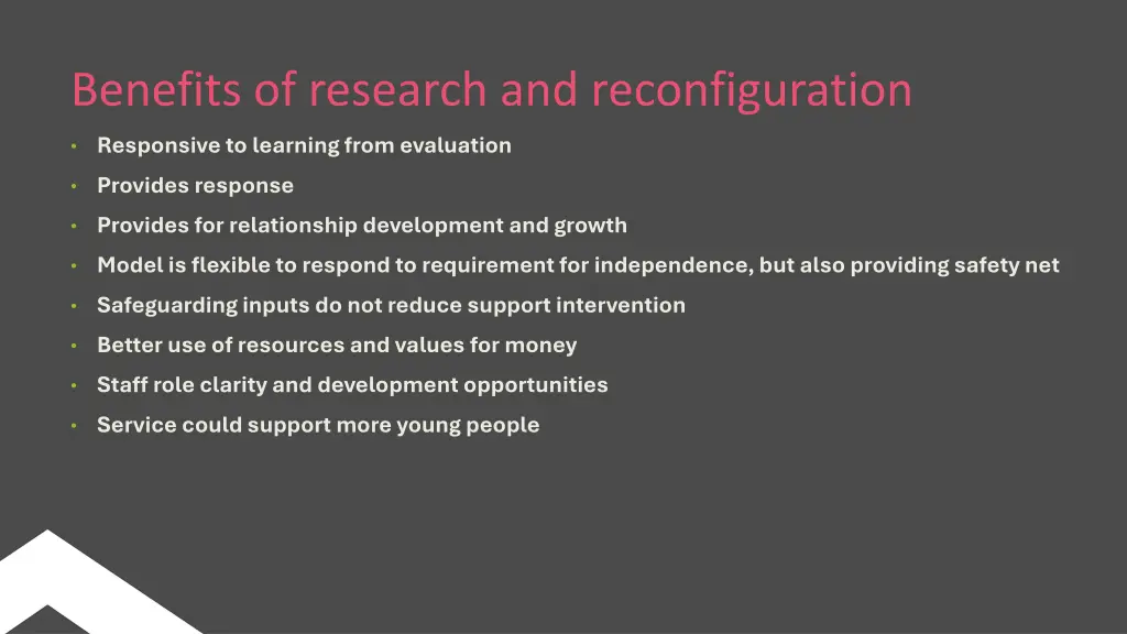 benefits of research and reconfiguration