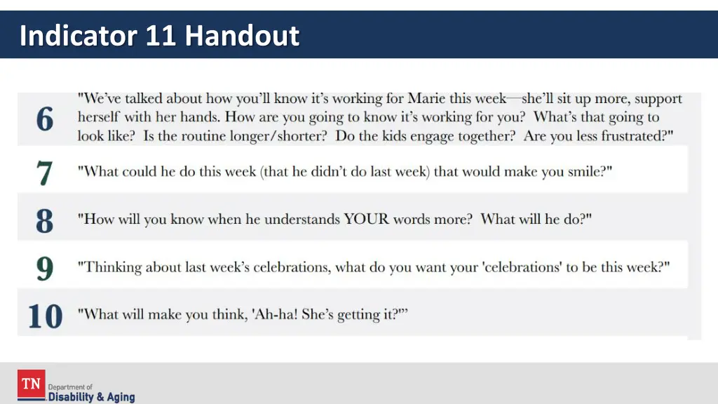 indicator 11 handout 1