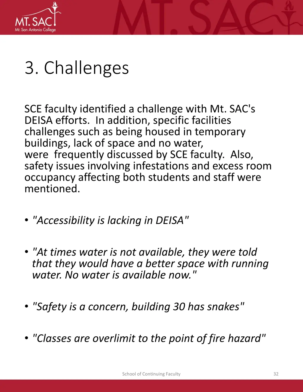 3 challenges
