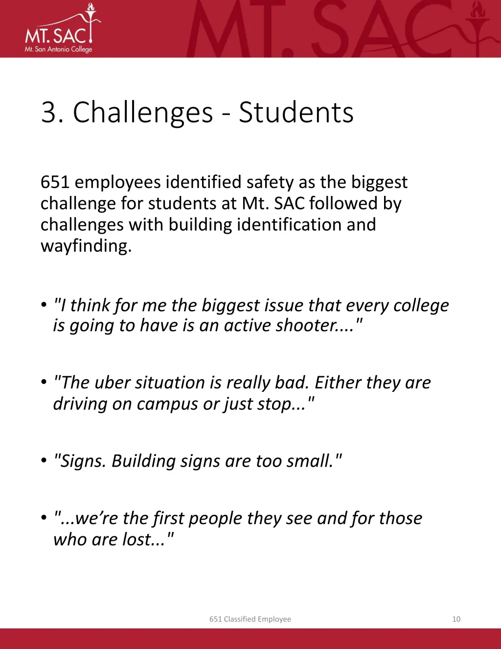 3 challenges students