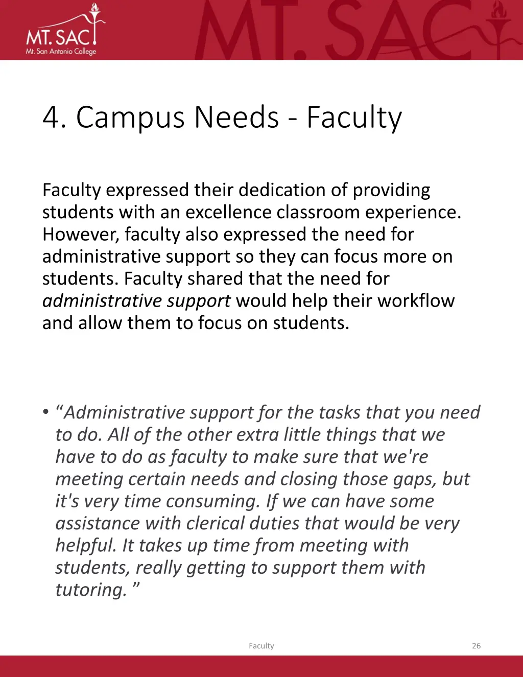 4 campus needs faculty