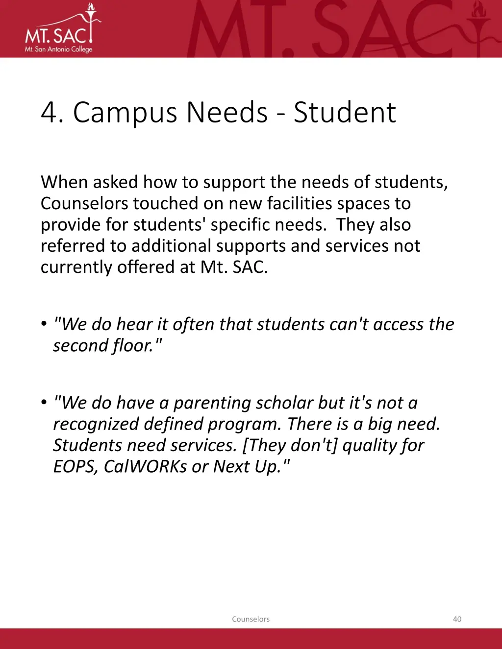 4 campus needs student