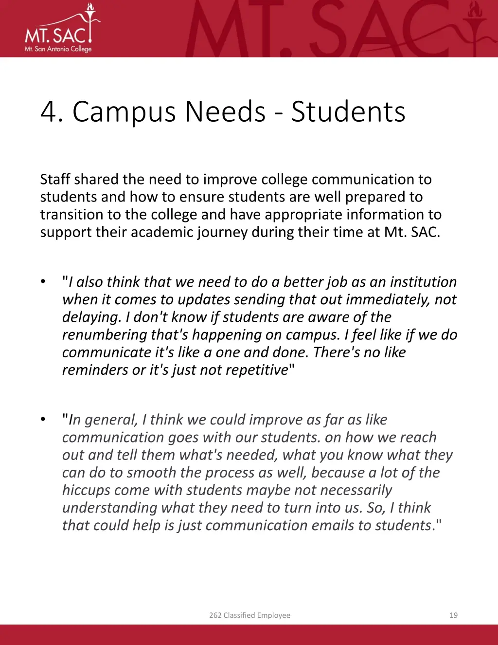 4 campus needs students 1