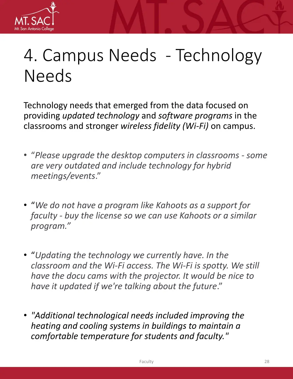 4 campus needs technology needs
