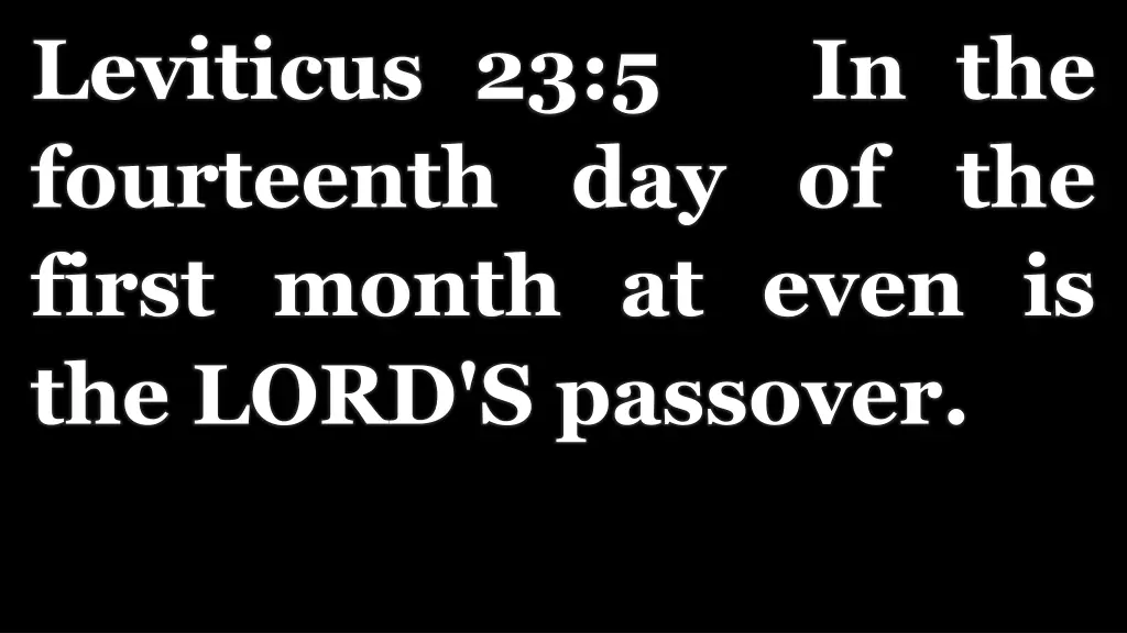 leviticus 23 5 in the fourteenth day of the first