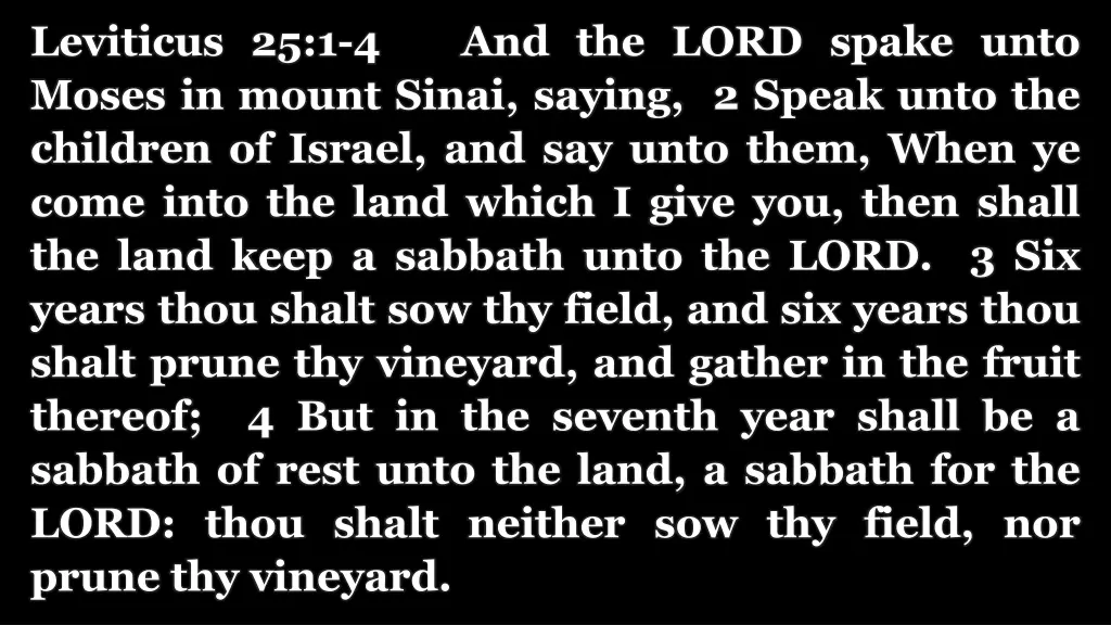 leviticus 25 1 4 and the lord spake unto moses