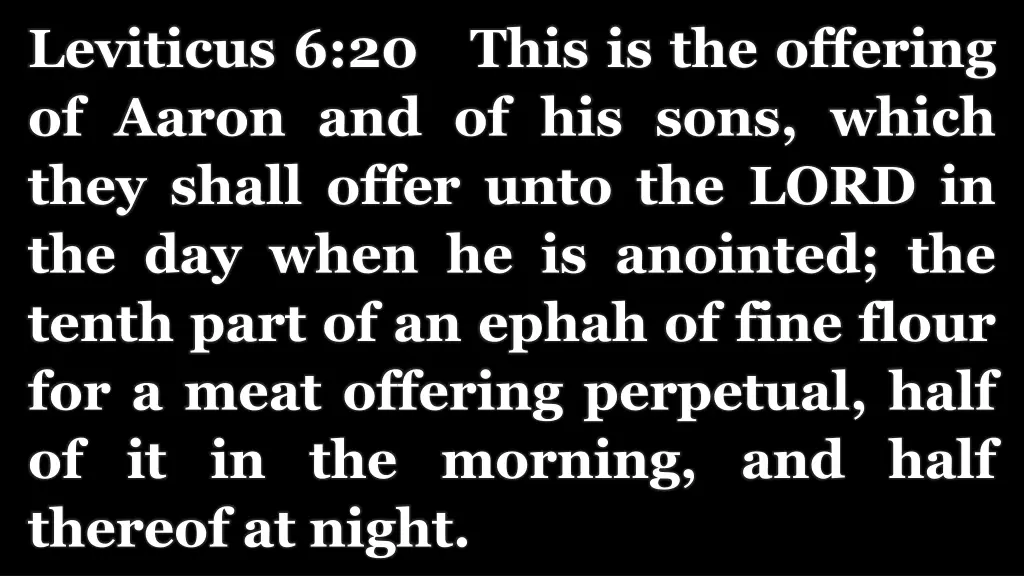 leviticus 6 20 this is the offering of aaron