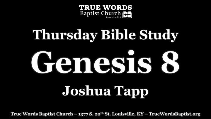 thursday bible study genesis 8 joshua tapp
