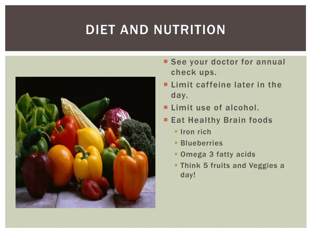 diet and nutrition