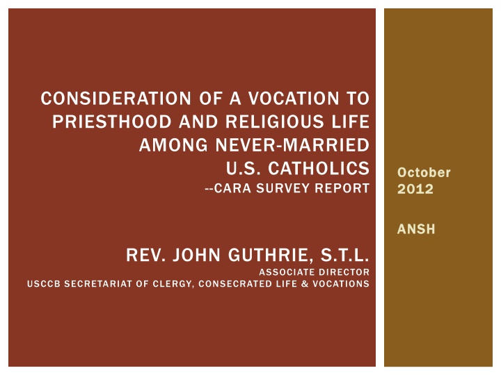 consideration of a vocation to priesthood