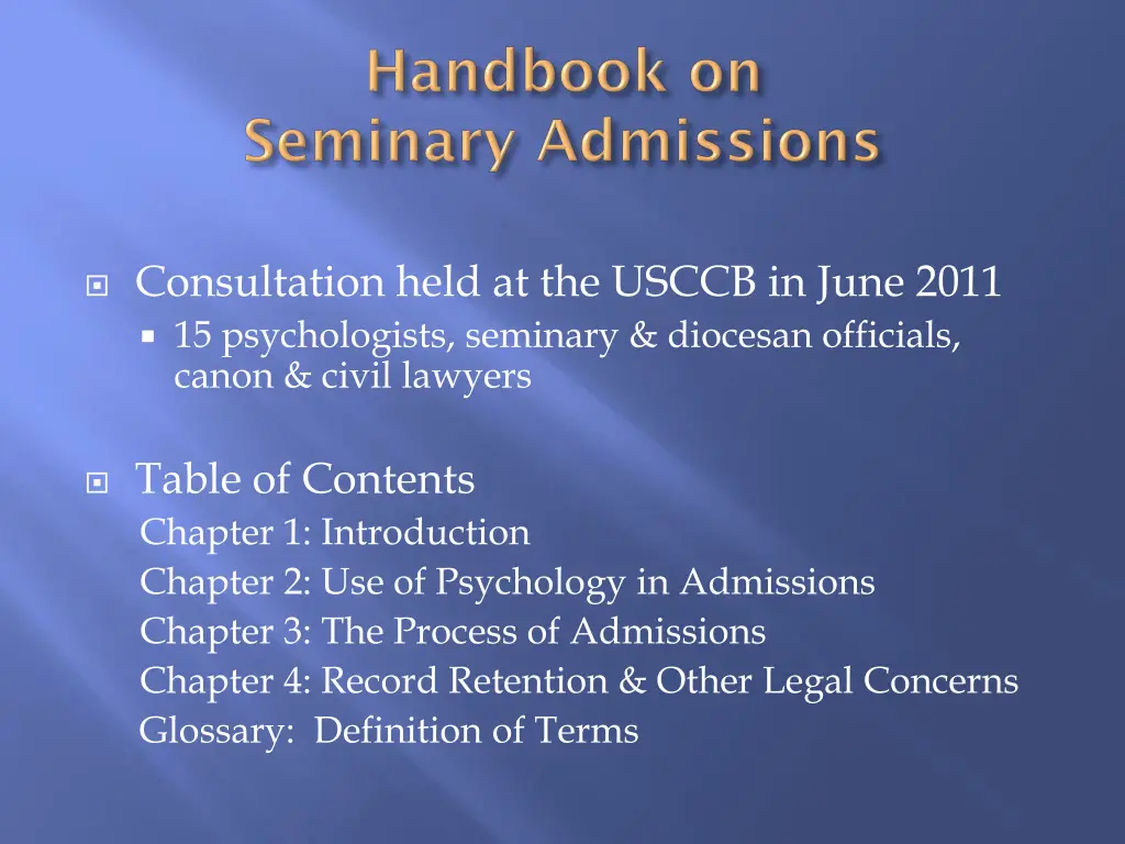 consultation held at the usccb in june 2011