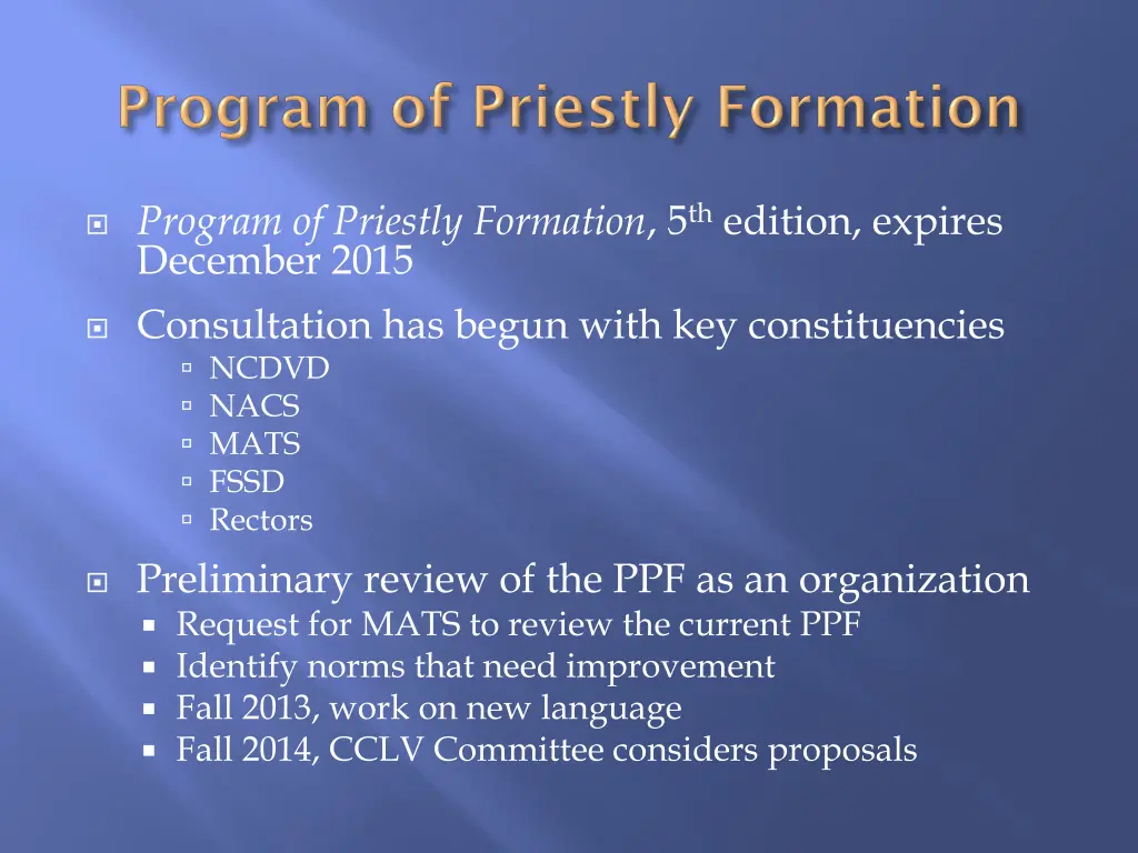 program of priestly formation 5 th edition