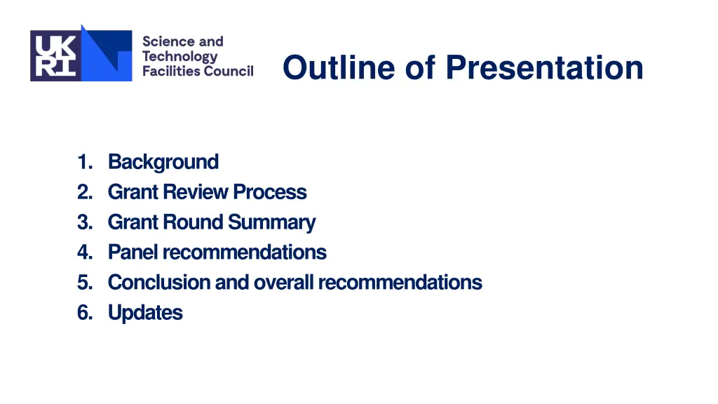 outline of presentation