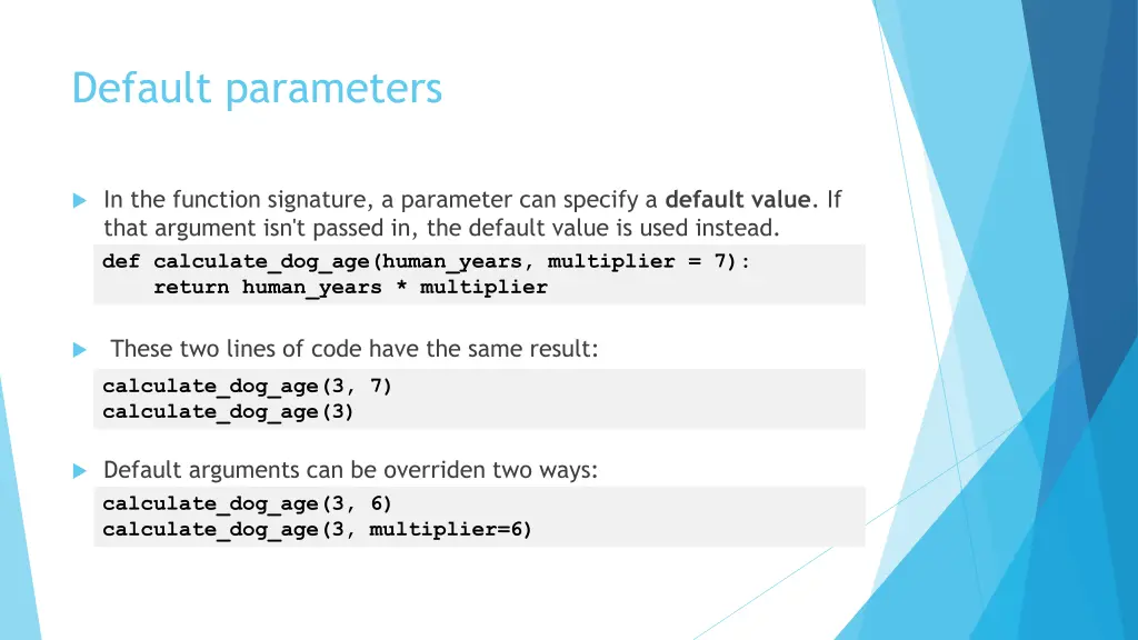 default parameters
