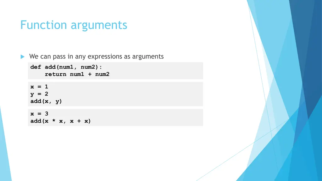 function arguments