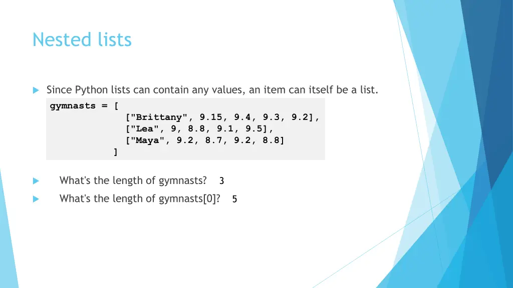 nested lists
