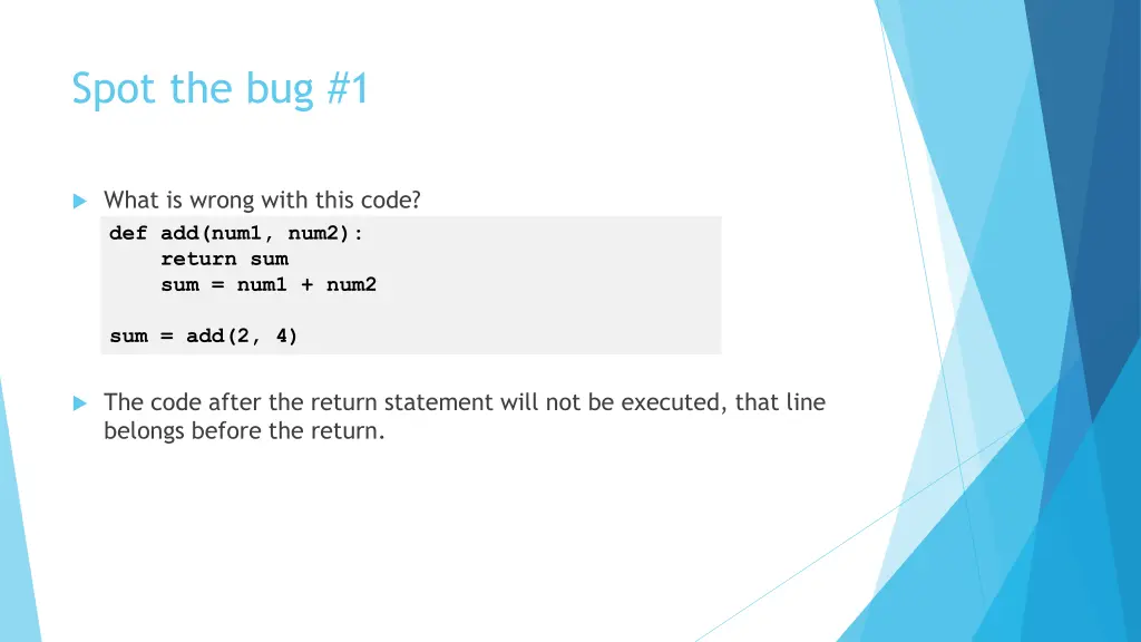 spot the bug 1