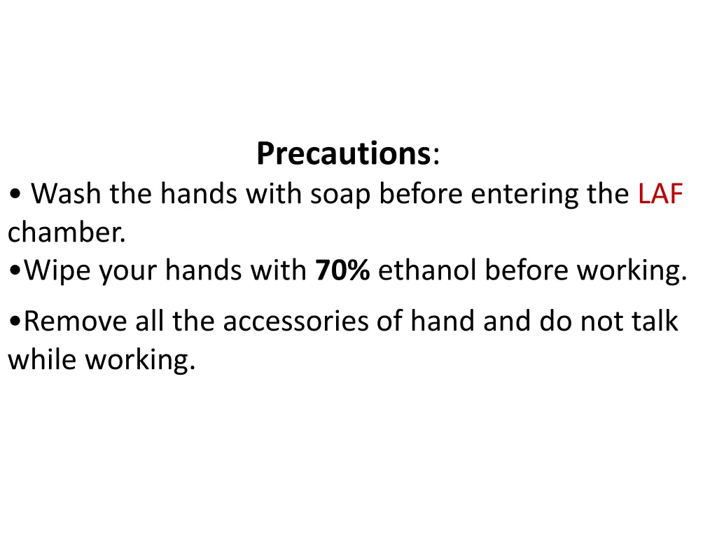 precautions