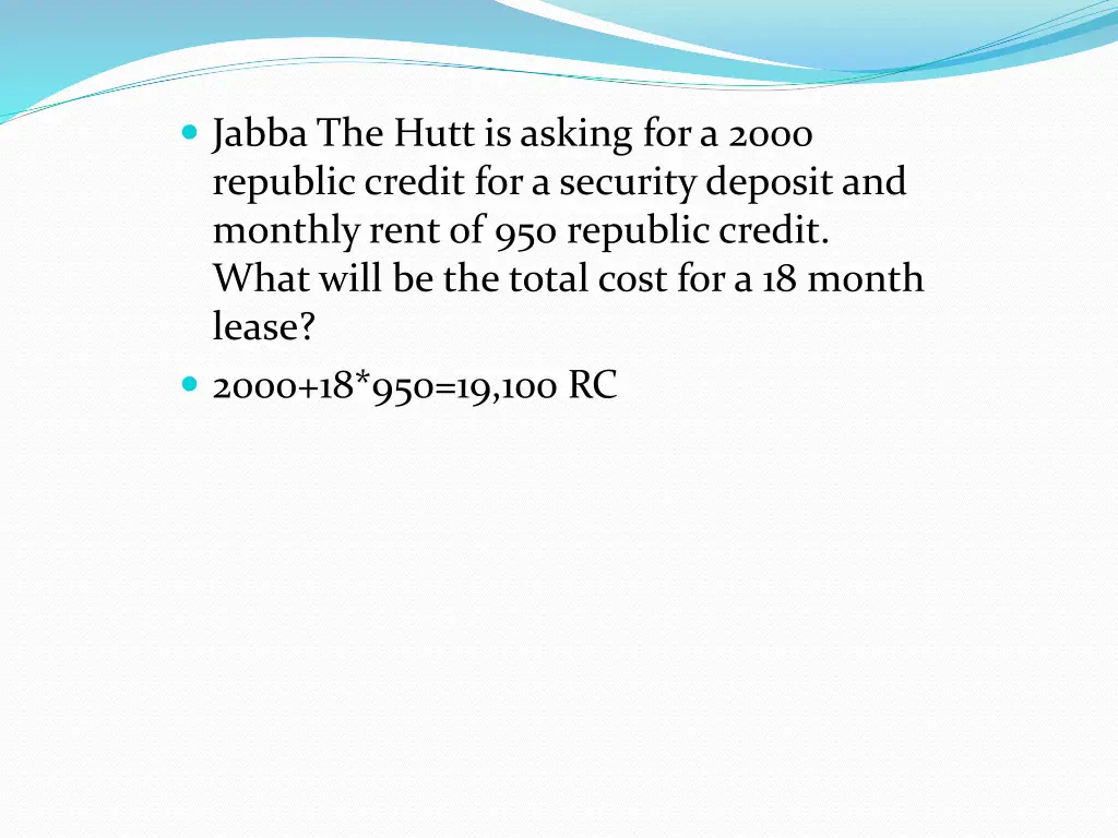 jabba the hutt is asking for a 2000 republic