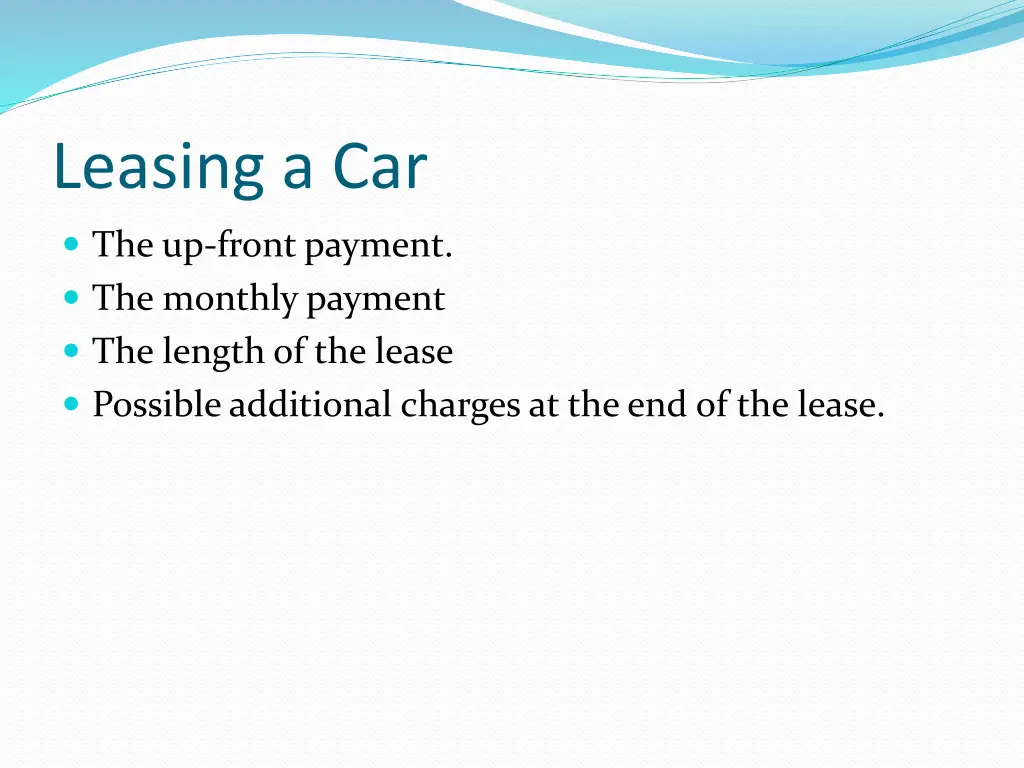 leasing a car