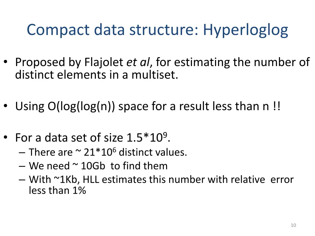 compact data structure hyperloglog