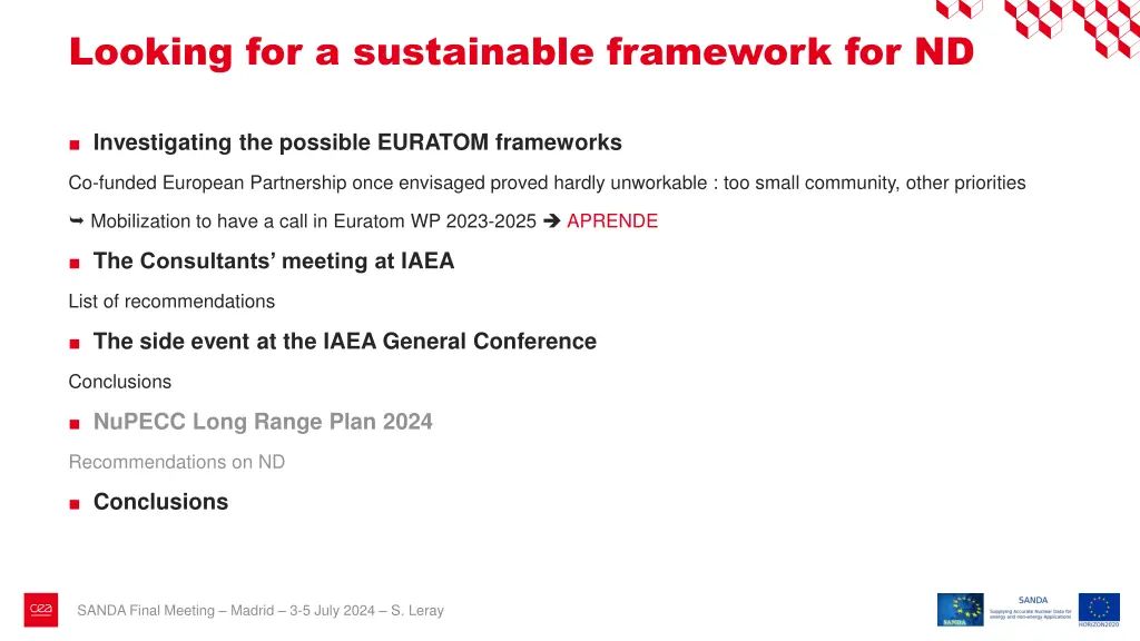 looking for a sustainable framework for nd