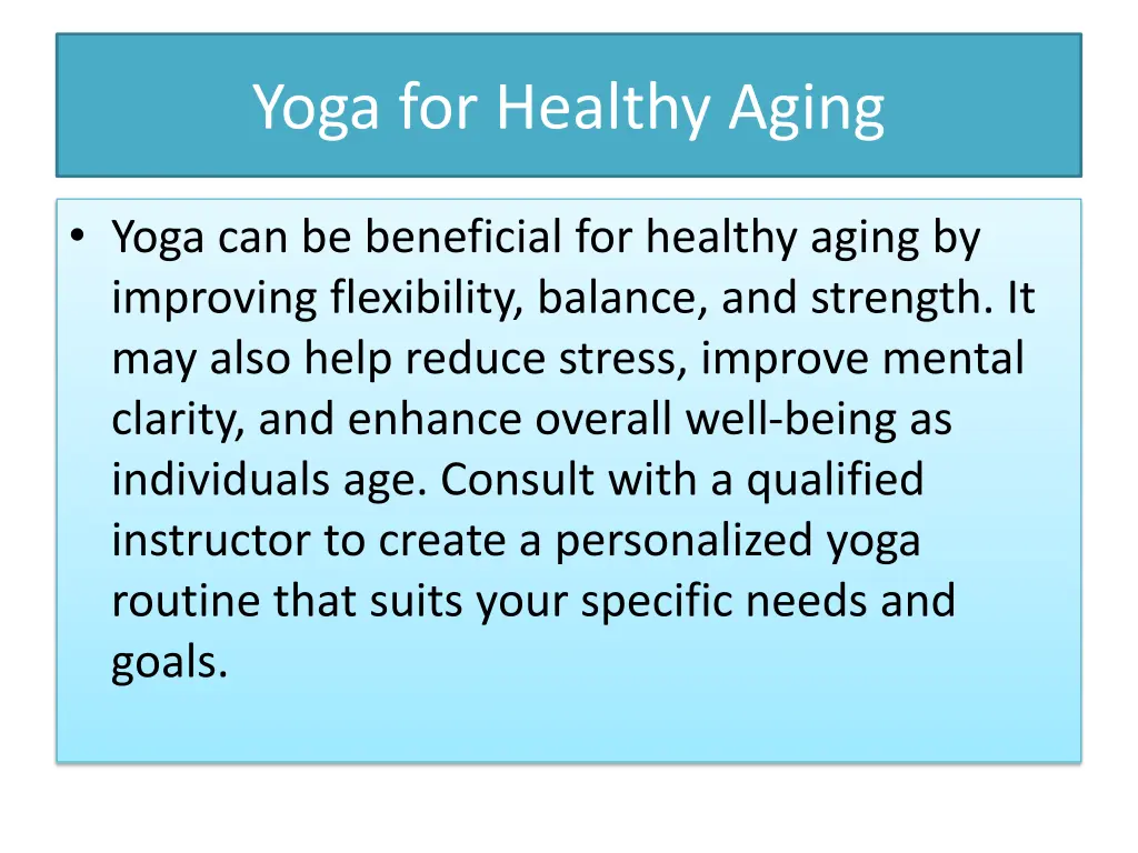 yoga for healthy aging