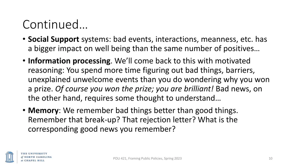 continued social support systems bad events