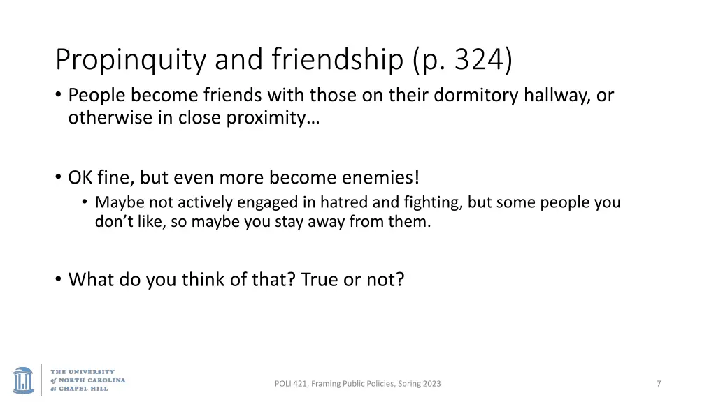 propinquity and friendship p 324 people become