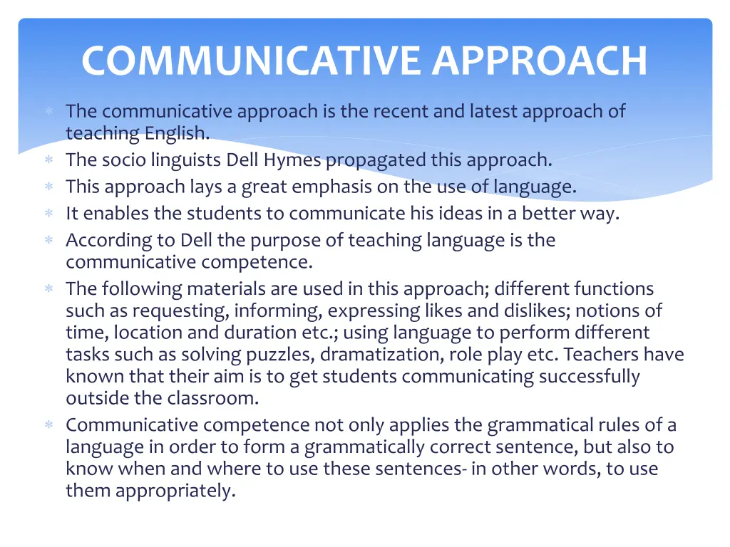 communicative approach