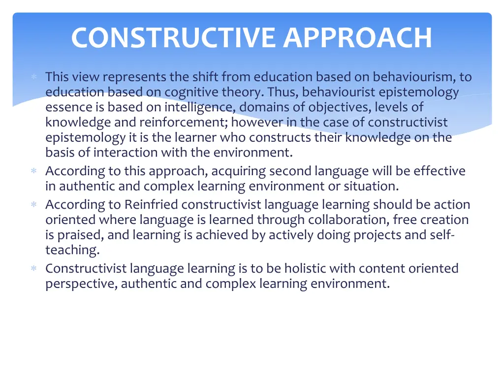 constructive approach